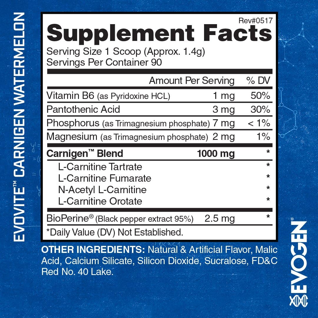 Evogen Carnigen 90 Servings Weight Loss Powder, Watermelon Evogen Carnigen 90 Servings Weight Loss Powder, Watermelon