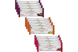 BETTY LOU'S Just Great Stuff Organic Protein Bars, Delicious Greens and Superfoods, Snacks for Kids & Adults, Gluten Free, Vegan, Non GMO, Individually Wrapped, Variety, 12 Pack