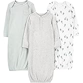 Simple Joys by Carter's unisex-baby 3-pack Neutral Cotton Sleeper Gown