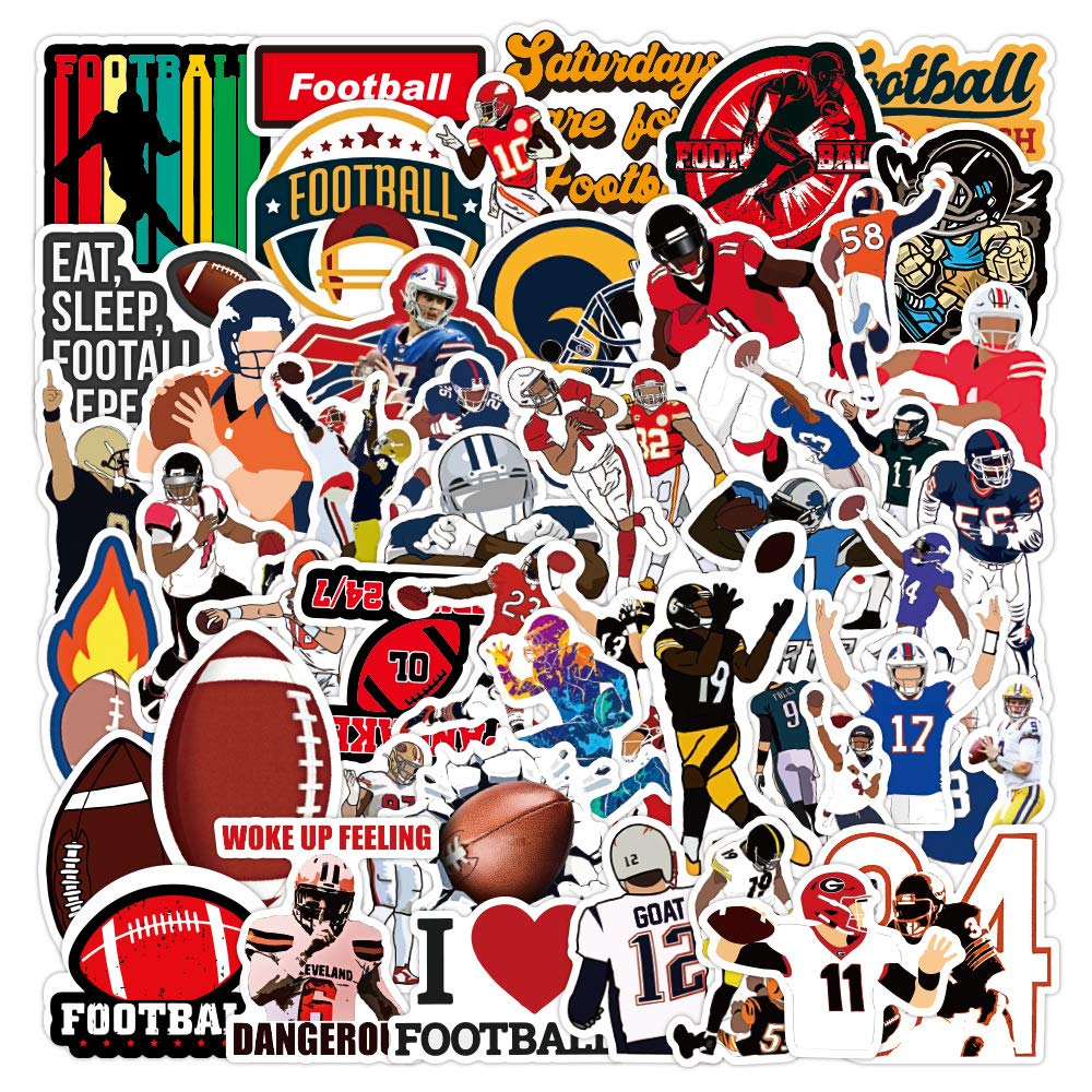 HNTR® American Football Stickers | 50 American Inspired Stickers for Laptops, Journals & American Football Helmet Personalisation — image 1