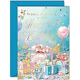 Beautiful Gold 87th Birthday Cards for Women Men - Fantastic Golden Presents - Elegant Traditional Pretty Birthday Card for 87 Year Old Woman Man Her Him, A5 Gorgeous Greeting Cards Gift