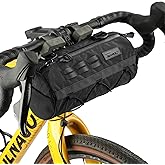 Rhinowalk Bike Handlebar Bag Waterproof Bicycle Front Bag Frame Storage Roll Bag Mountain Road Bikes Commuter Shoulder Bag Professional Cycling Accessories-Black
