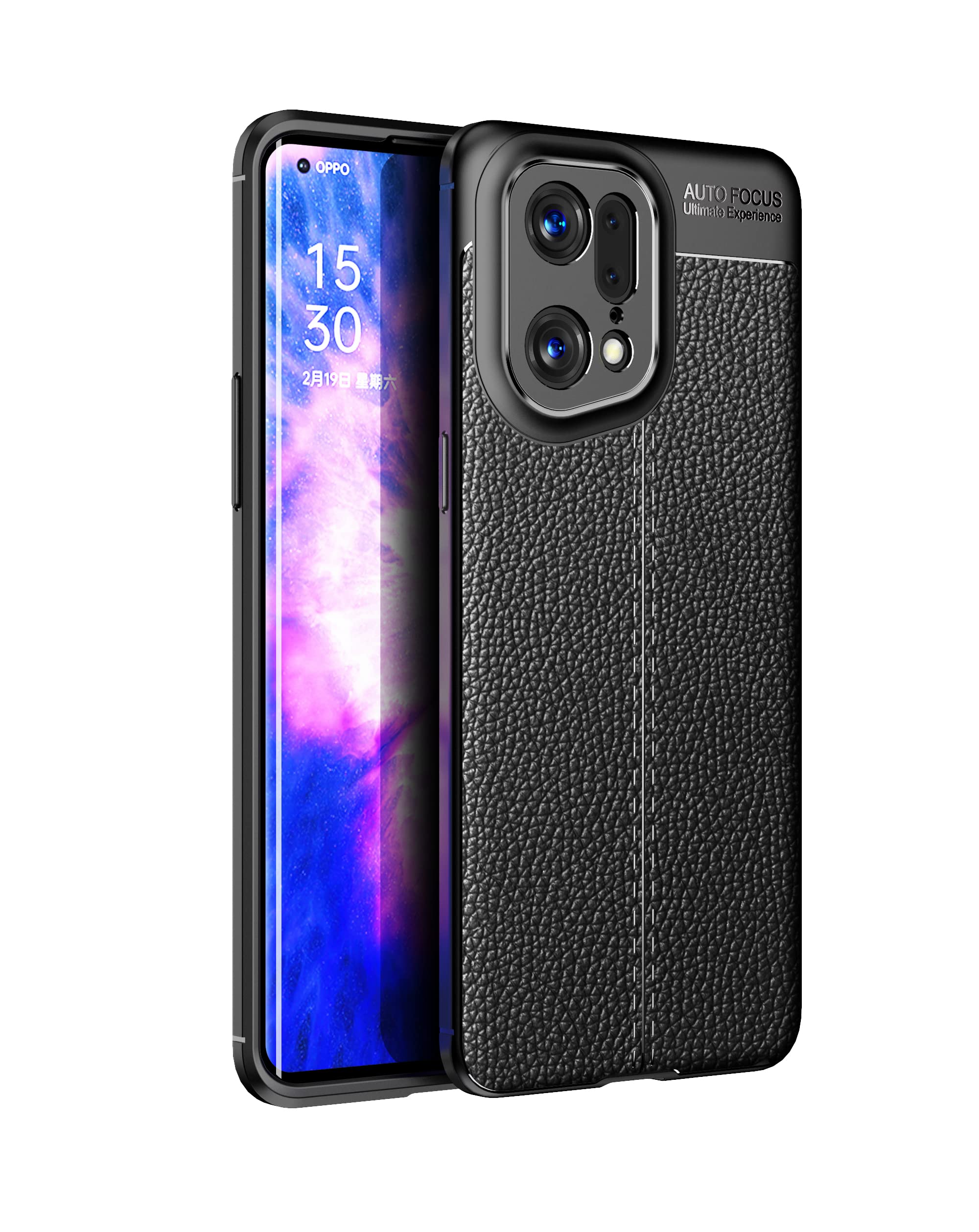 FTRONGRT Case for Oppo Find X5 Pro, Anti-Slip Ultra Thin Shock Absorption Anti Scratch Protective, Cover for Oppo Find X5 Pro -Black