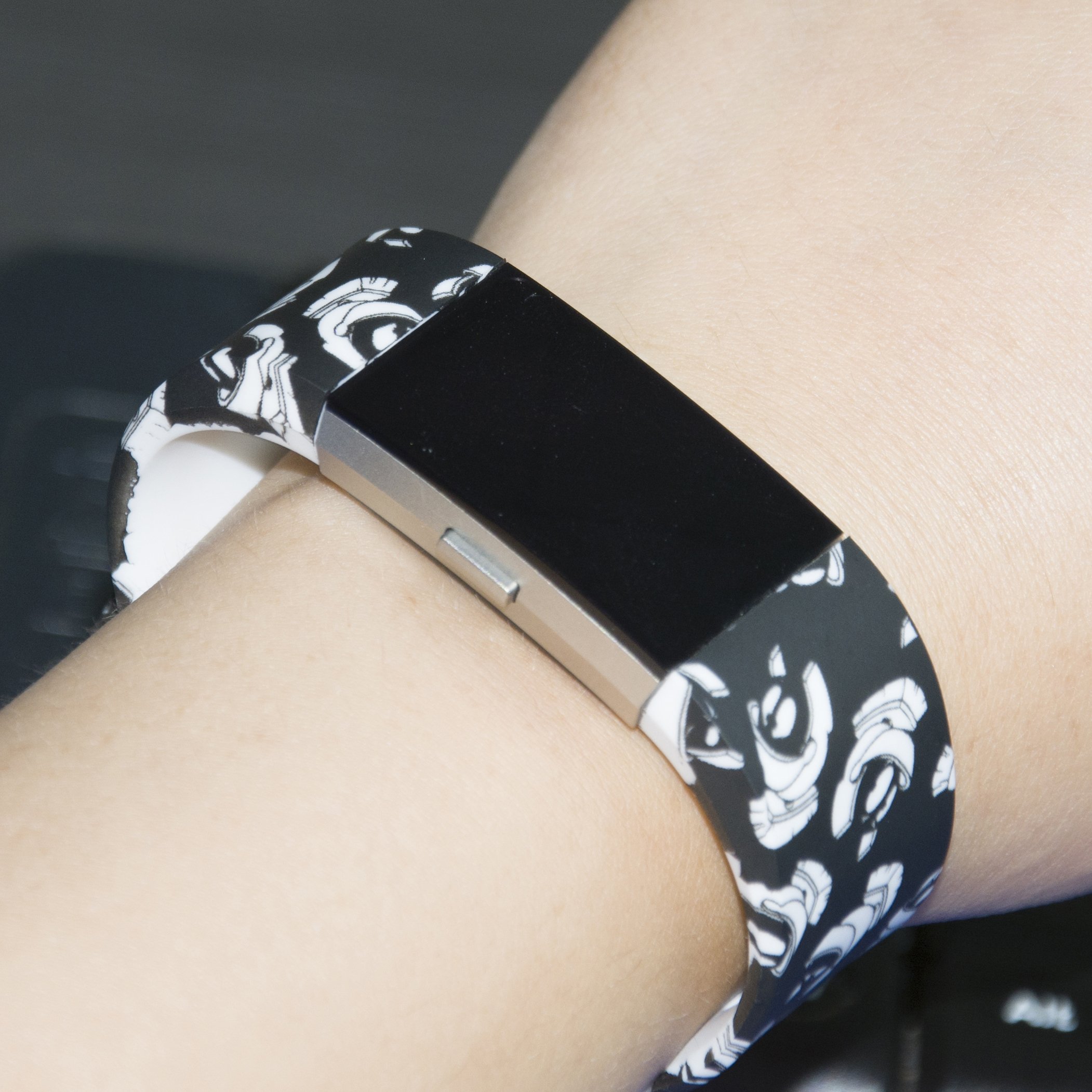 Fitbit Charge 2 Band,Soft Silicone Adjustable Replacement Sport Strap Floral Design Bands with Classic Buckle Fitness Accessory Wristband for Fitbit Charge2 (Pattern-7, Large (Wrist 6.5\