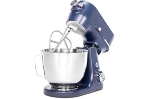 GE Tilt-Head Electric Stand Mixer | 7-Speed, 350-Watt Motor | Includes 5.3-Quart Bowl, Flat Beater, Dough Hook, Wire Whisk & 