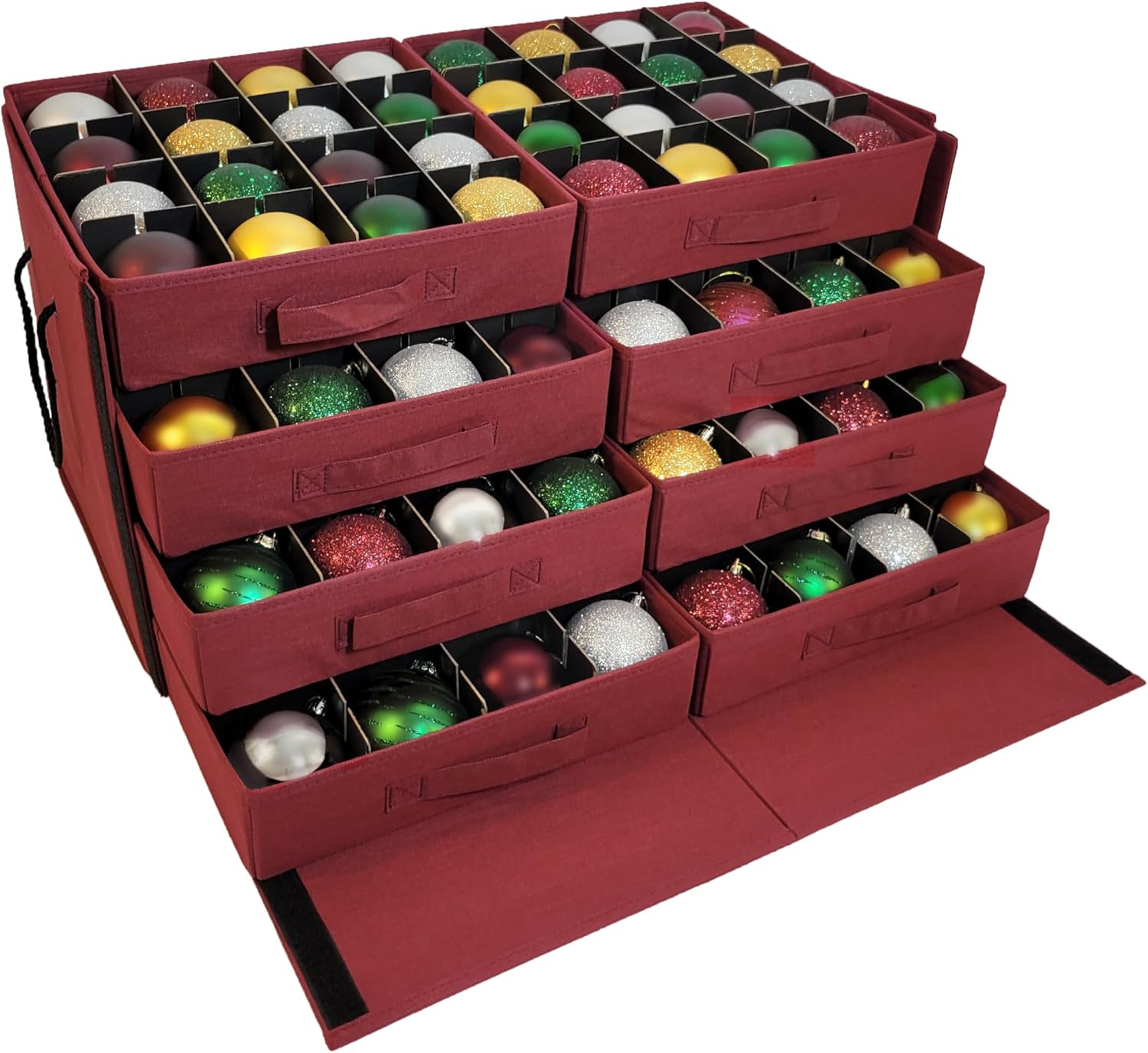 Holiday Décor Storage - 612 Vermont Christmas Ornament Storage Box with Adjustable Acid-Free Dividers, Holds 128 – 3 Inch Ornaments (SB-40043-VT)