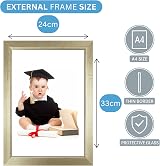 Clay Roberts A4 Gold Photo Frame – Modern Certificate & Poster Frame UK view 8