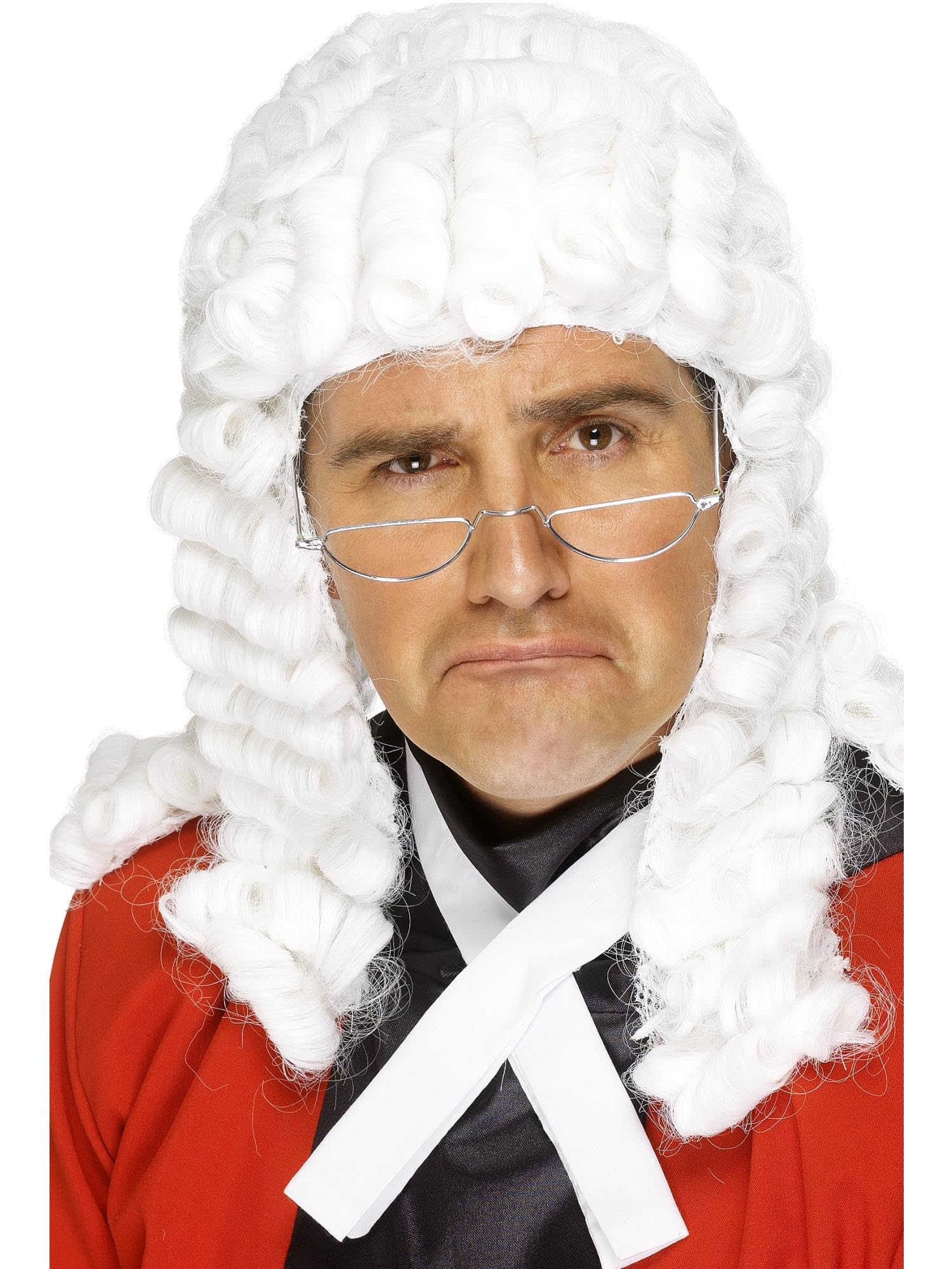 Smiffys Judge's Wig, White , Cops & Robbers Fancy Dress, Adult Dress Up Wigs