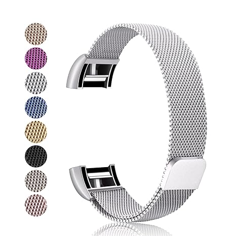 Mornex Kompatibel Fitbit Charge 2 Armband, Milanese Edelstahl Ersatz Klassisch Smart Watch Armbänder, stylishe Zubehörkollekt