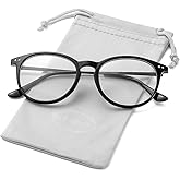 Kursan Non Prescription Clear Lens Fake Glasses for Women Men Retro Round Plastic Frame Eyeglasses