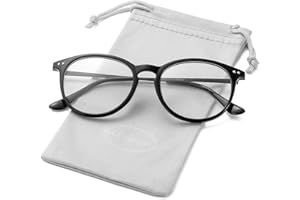 Kursan Non Prescription Clear Lens Fake Glasses for Women Men Retro Round Plastic Frame Eyeglasses