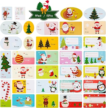 Biglietti Di Natale Modelli.Kesote 9 Fogli Di Adesivi Di Natale Adesivi Decorativi Di Natale Eticchette Adesive Per Regalo Biglietti D Auguri Scrapbooking 9 Fogli Di 3 Modelli Amazon It Casa E Cucina