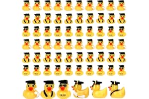 XLSXEXCL 60 Pcs Mini Graduation Resin Ducks, Graduation Resin Ducks with Graduation Cap, Yellow Grad Duck Tiny Graduation Ducks Bulk Novelty Graduation Party Gift Decoration & Keepsake (3 Styles)