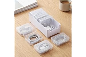 7 Case Cable Storage Box, Desktop Cable Organizer Box Charger Cord Organizer for Home Office Wire Organization