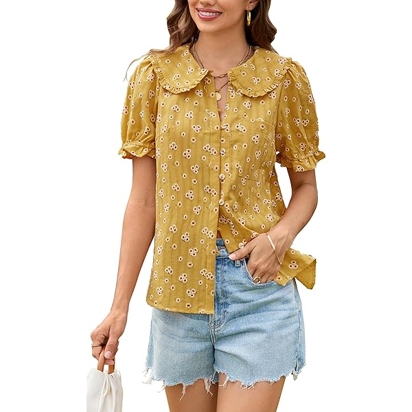 売れ筋商品|||ランズエンド カットソー トップス レディース Women's Cotton Voile Mock Neck Blouse Honey beige tossed blooms Lands' End Women's Cotton Voile Mock Neck Blouse Small Honey