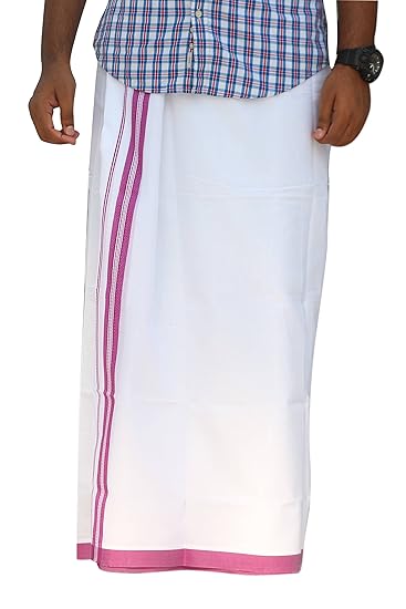 Men's Cotton Dhoti (Aswinihandlooms2_White_Free Size)