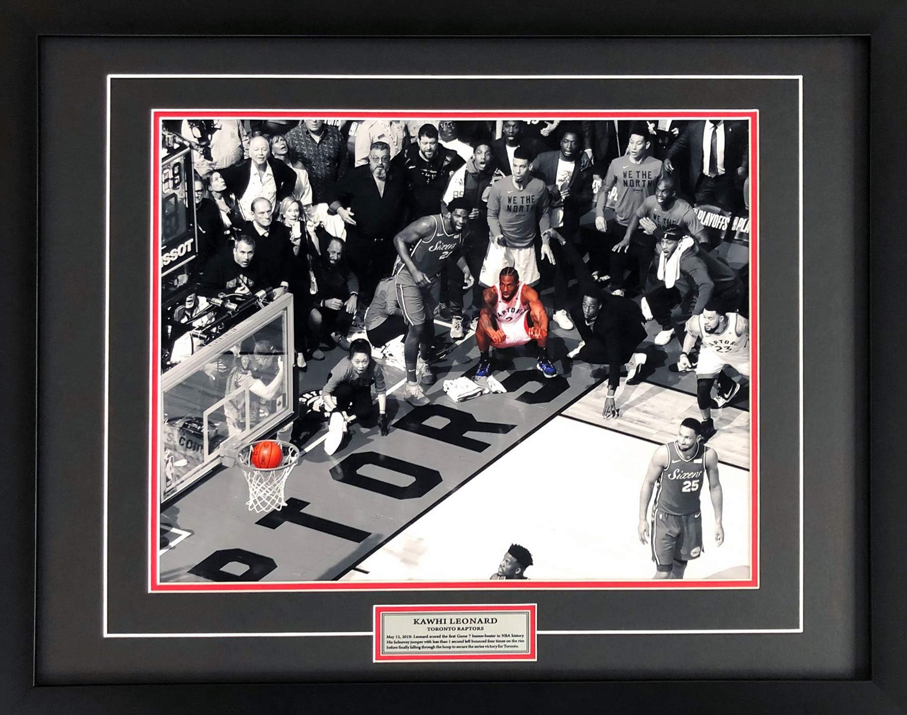 Kawhi Leonard Toronto Raptors vs 76ers 2019 Game 7 Buzzer Beater 26x32 Frame