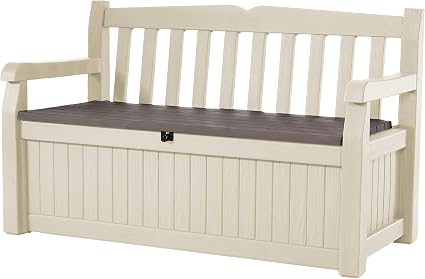 Amazon Com Keter Eden 70 Gallon Storage Bench Deck Box For Patio Furniture Front Porch Decor And Outdoor Seating Perfect To Store Garden Tools And Pool Toys Flagpole Hardware Garden Outdoor