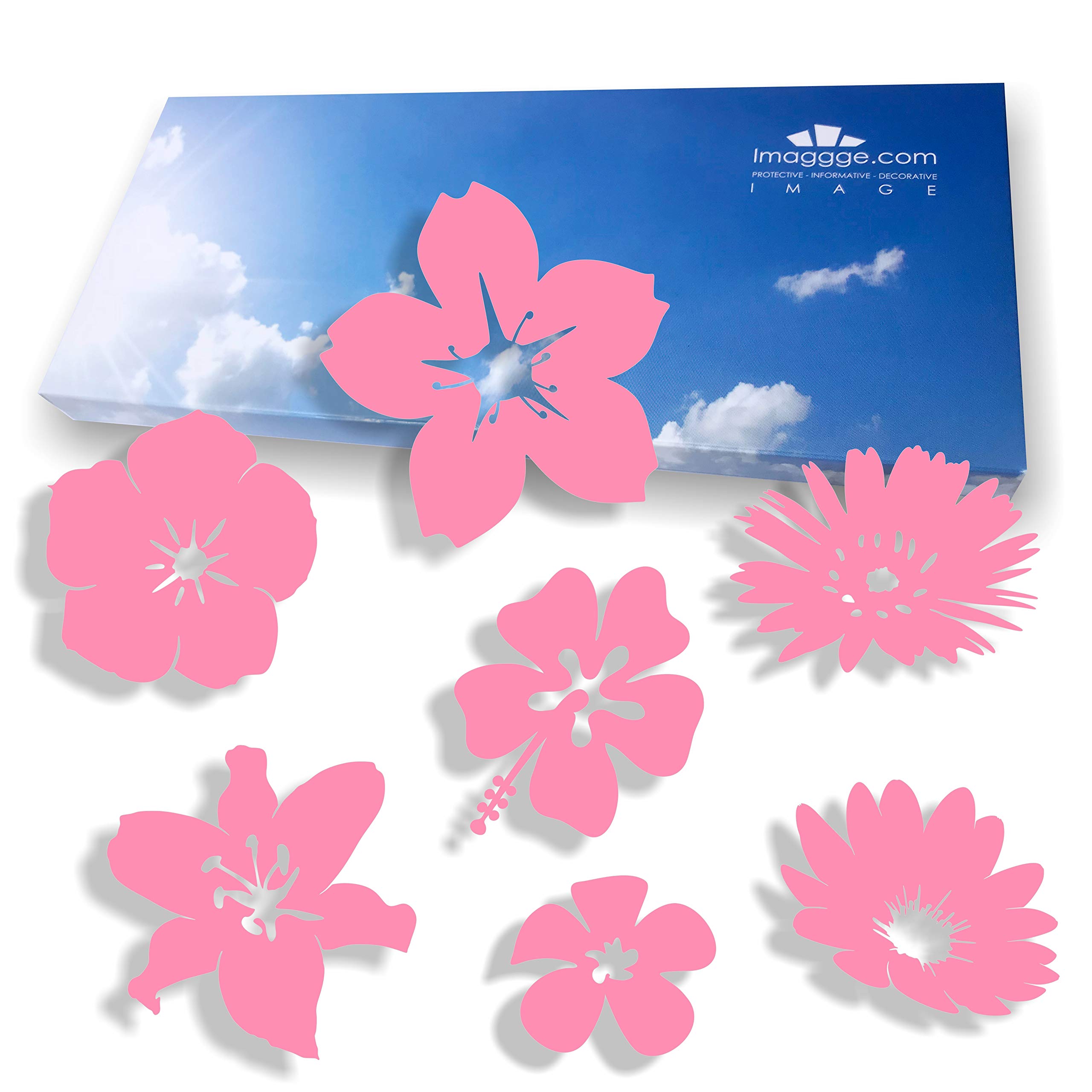 Window Protection Stickers - Avoid Bird, Pet and People Collisions and Strikes on Window Glass - Set of 38 Stickers - Color: Pink — image 1