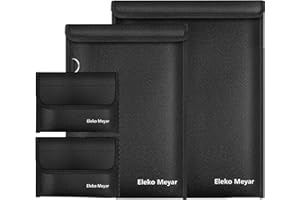 Eleko Meyar Faraday Bags 4pcs, Signal Shielding Faraday Cage Suitable for Laptops, Tablets, Mobile Phones, and Car Key Fobs, Provide Effective Protection for Your Devices and Files (4PCS)