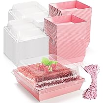 Lot De 100 Boîtes à Sandwich Hiceeden Avec Couvercles Transparents - Boîtes à Dessert 12.7cm