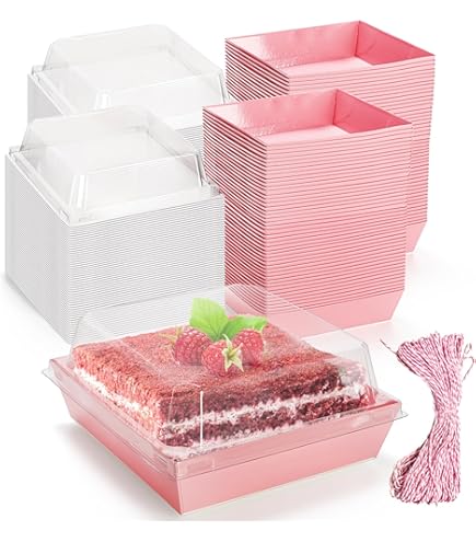 40pcs Transparent * Plastic Containers | Square PET Portable Meal Boxes For Desserts, Cakes, Sandwiches, Salads, Fruits, - Hand Wash, Flip Closure