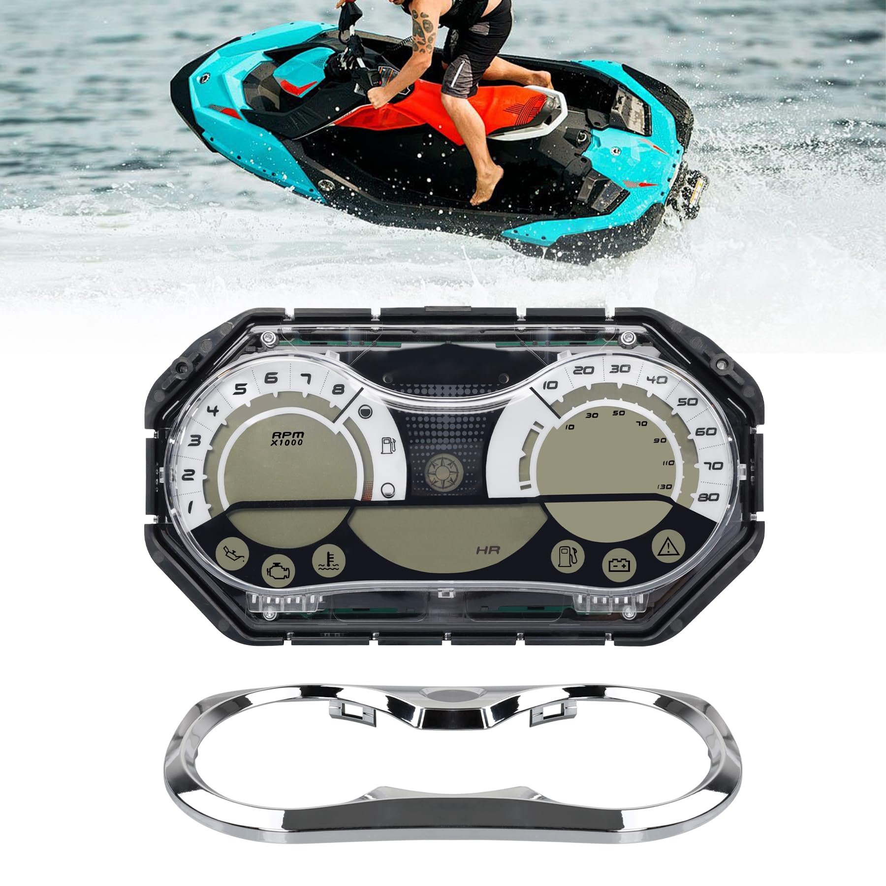 Photo 1 of LCD Speedometer Gauge Cluster Compatible with 2006-2011 Sea Doo GTX 4-TEC, RXP 155 215, GTX 155 215, RXT 215 255, Wake 155 215 LCD Gauge - Replaces# 278002270,278002328