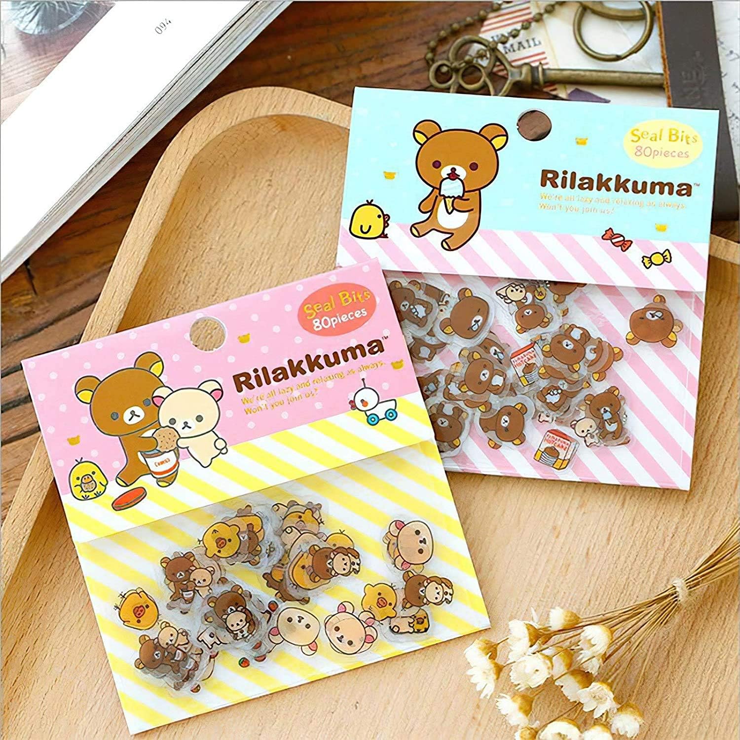 80 Pcs/lot Cute Rilakkuma Mini Paper Sticker Bag DIY Diary Planner Decoration Sticker Album Scrapbooking Kawaii Stationery
