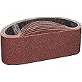 POTUINOM 15pcs Sanding Belts 3 x 21 Inch,Belt Sander Belts 80/120/150/240/400 Assorted Grits,Best for Sanding Wood,Metal and 