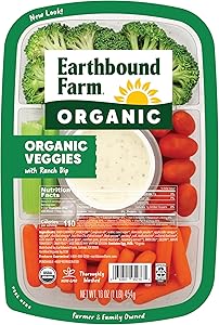 Earthbound Farm Organic Vegetable Tray with Ranch Dip 16oz