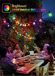 Brightown RGBW Outdoor String Lights, 58FT LED