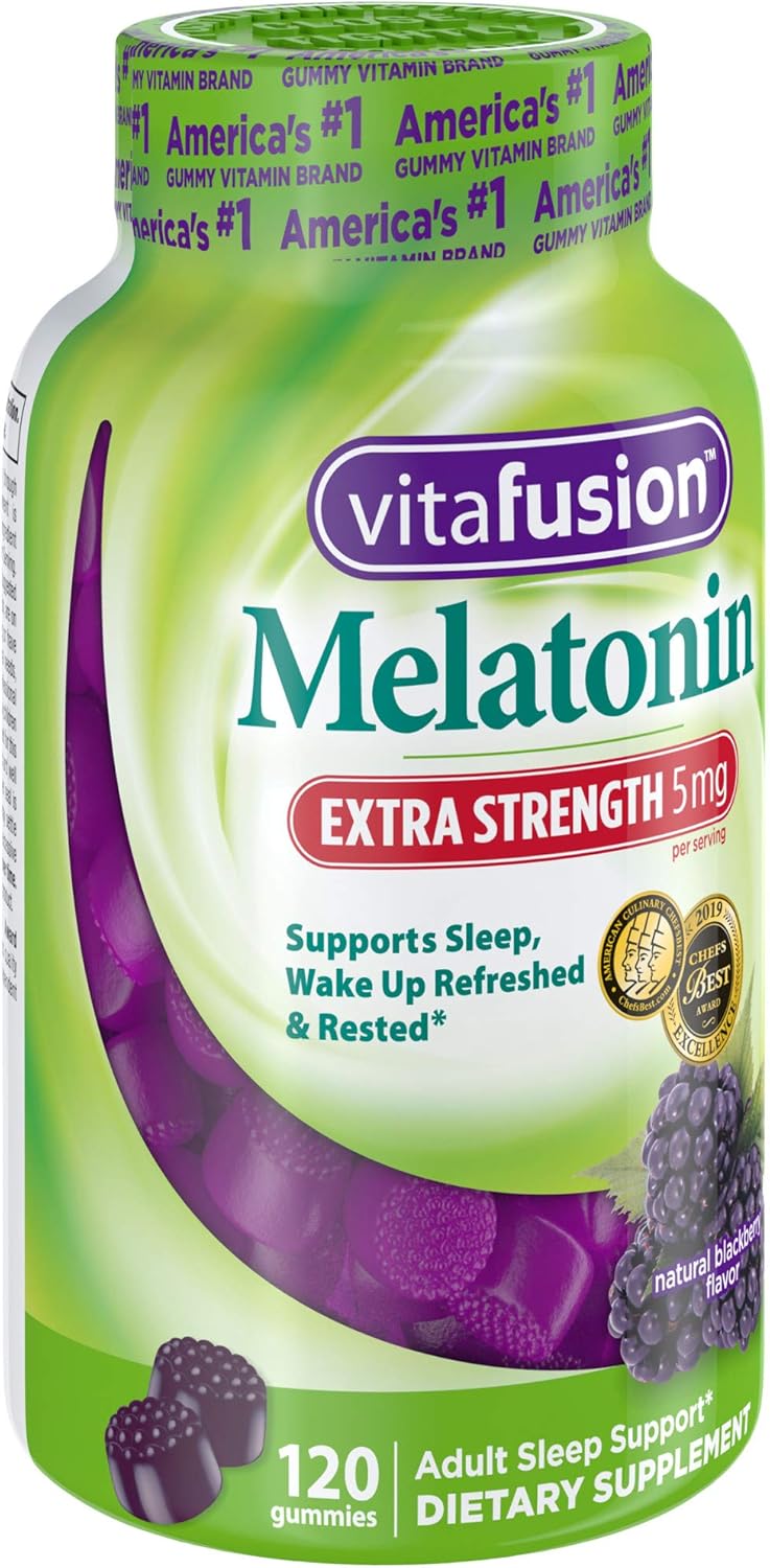 Vitafusion Extra Strength Melatonin Gummy Vitamins, 5mg, 120 ct Gummies: Health & Personal Care