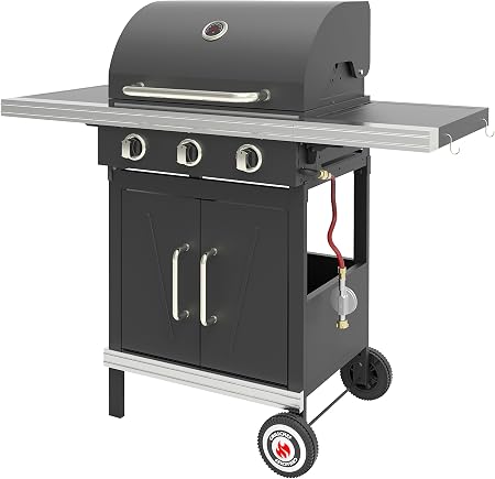Grillchef Gasgrillwagen 3br Schwarz 126 X 57 X 117 Cm Amazon De