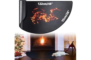 Alckijy Fireproof Fireplace Mat 28 × 48 Inch, Hearth Rugs for Fireplaces Fire Resistant, Protects Floors from Sparks Embers, Fireproof Mat for Fireplace, Fire Pit, Heaters