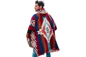 ALPACA WORLD Wool Poncho Men – Handmade Alpaca PONCHO – Mexican Poncho Style - Cowboy Ponchos for Men – Alpaca Ponchos