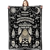 VODRM Ouija Board Blanket Halloween Holiday Decor Gothic Spirit Witch Throw Gifts for Kids Adults Lightweight Soft Fleece Sun Moon Skeleton Skull Witchy Blankets for Horror Spooky Decoration 50x60in