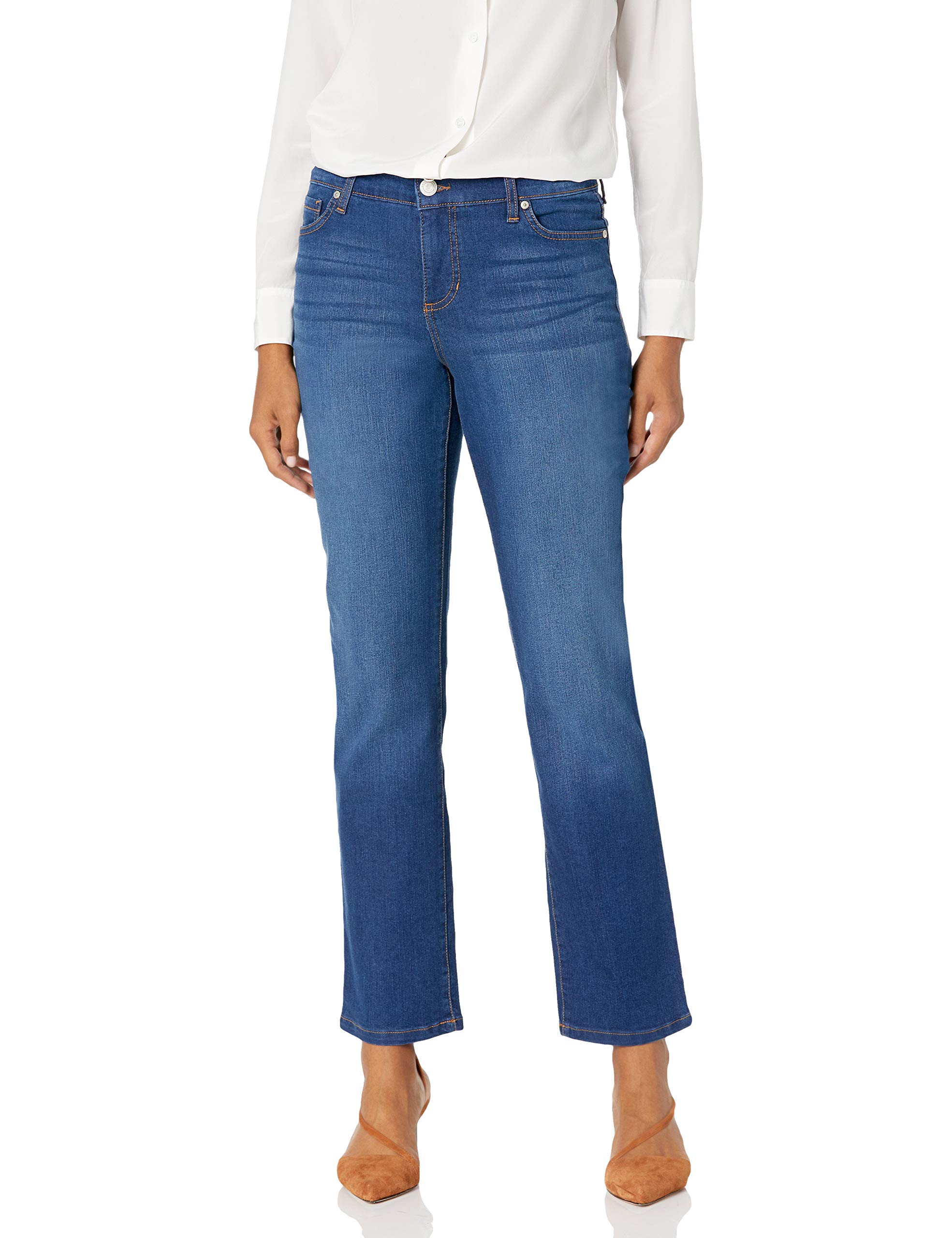 Bandolino womens Mandie Signature Fit High Rise Straight Leg Jeans, Athens, 12 Petite US