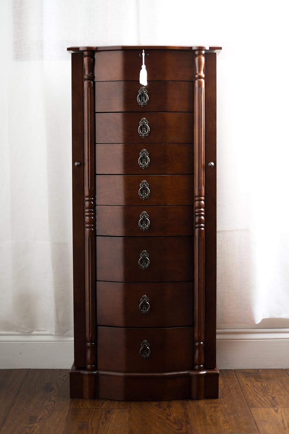 Hives and Honey Hives & Honey Sheffield Cherry Armoire with Vanity Mirror and Jewelry Storage