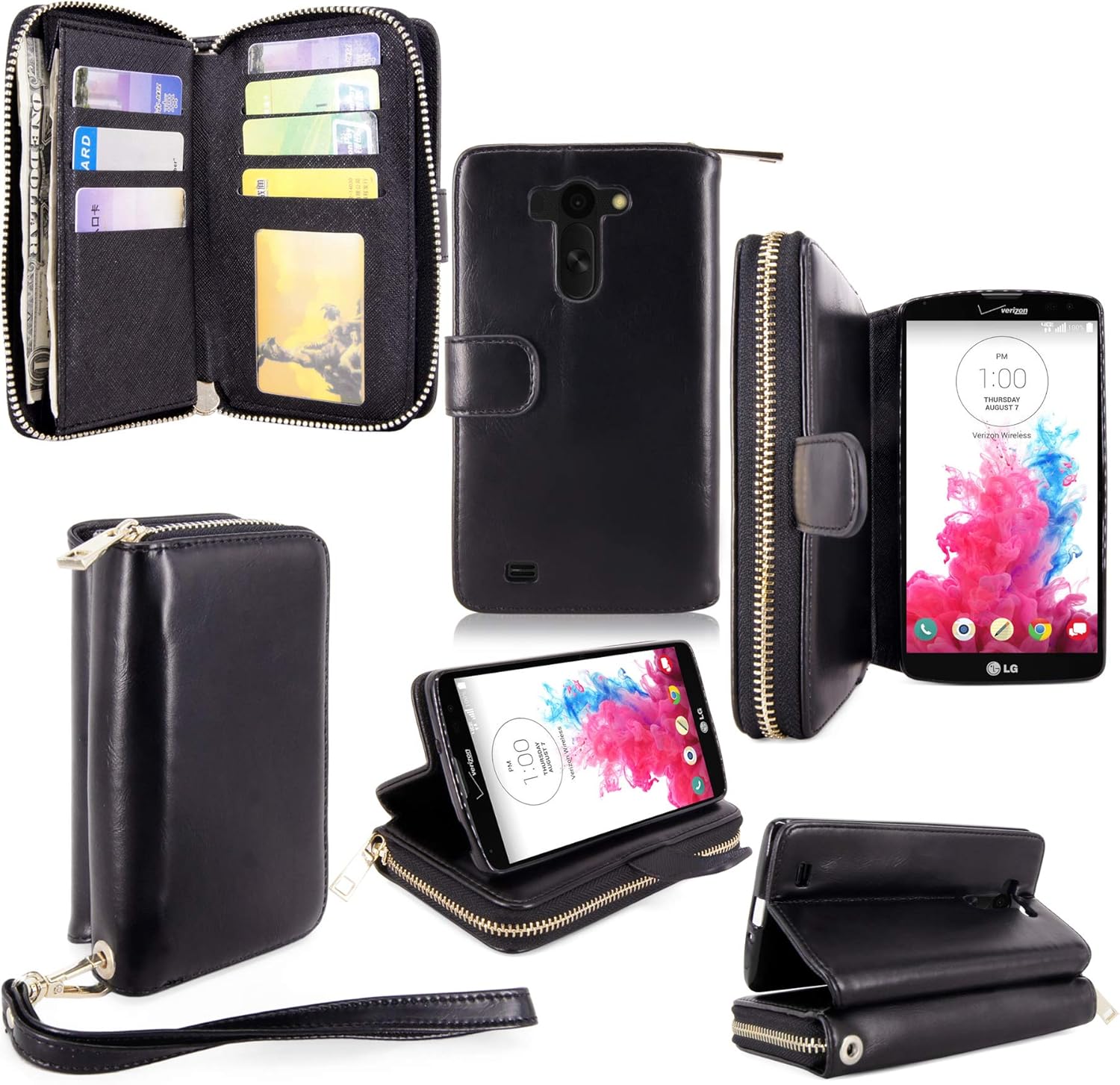 Best lg stylo 2 wallet case with zipper