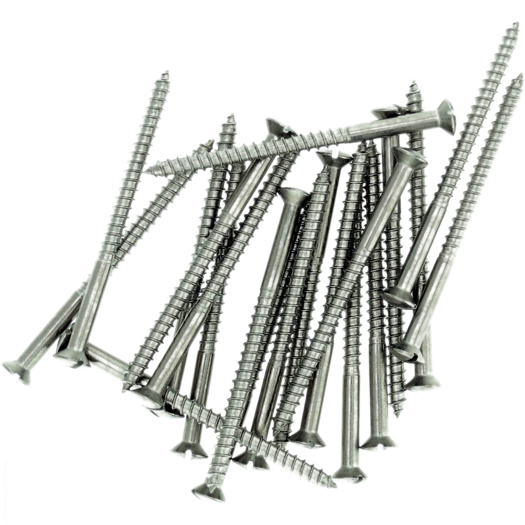 No.4 x 1.18 (3.0mm x 30mm) Slot Raised Countersunk Wood Screw - Stainless Steel (A2) (Pack of 20)