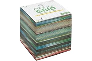 EARTHCUBE (Off the Grid design Graph Paper Note Cube (Not Sticky) 3.5 Inches Made in USA (Paper US or CAN) 100% Recycled 700 Tear-off Pages (Not Loose) Green Grid on Top Side of each page 35% Opacity