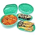 JOVELY Korean Tteokbokki Set, 6 Melamine Traditional Snack Dinnerware, 2 Big Oval Plates, 3 Square Plates and 1 Large Bowl, Indoor and Outdoor Party Dish, Break-Resistance