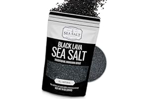 SEA SALT SUPERSTORE Hawaiian-Style Black Lava Sea Salt, Black Sea Salt with Activated Charcoal - for Cooking & Finishing, 14 oz Bag