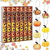 Leinuosen 49 Pcs Thanksgiving Fall Tree Ornaments Thanksgiving Pumpkin Hanging Ornaments Autumn Fabric Pumpkin for Farmhouse Harvest Christmas Party(Classic)