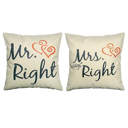 Luxbon Set Of 2 Pcs Mr Right And Mrs Always Right Funny Double