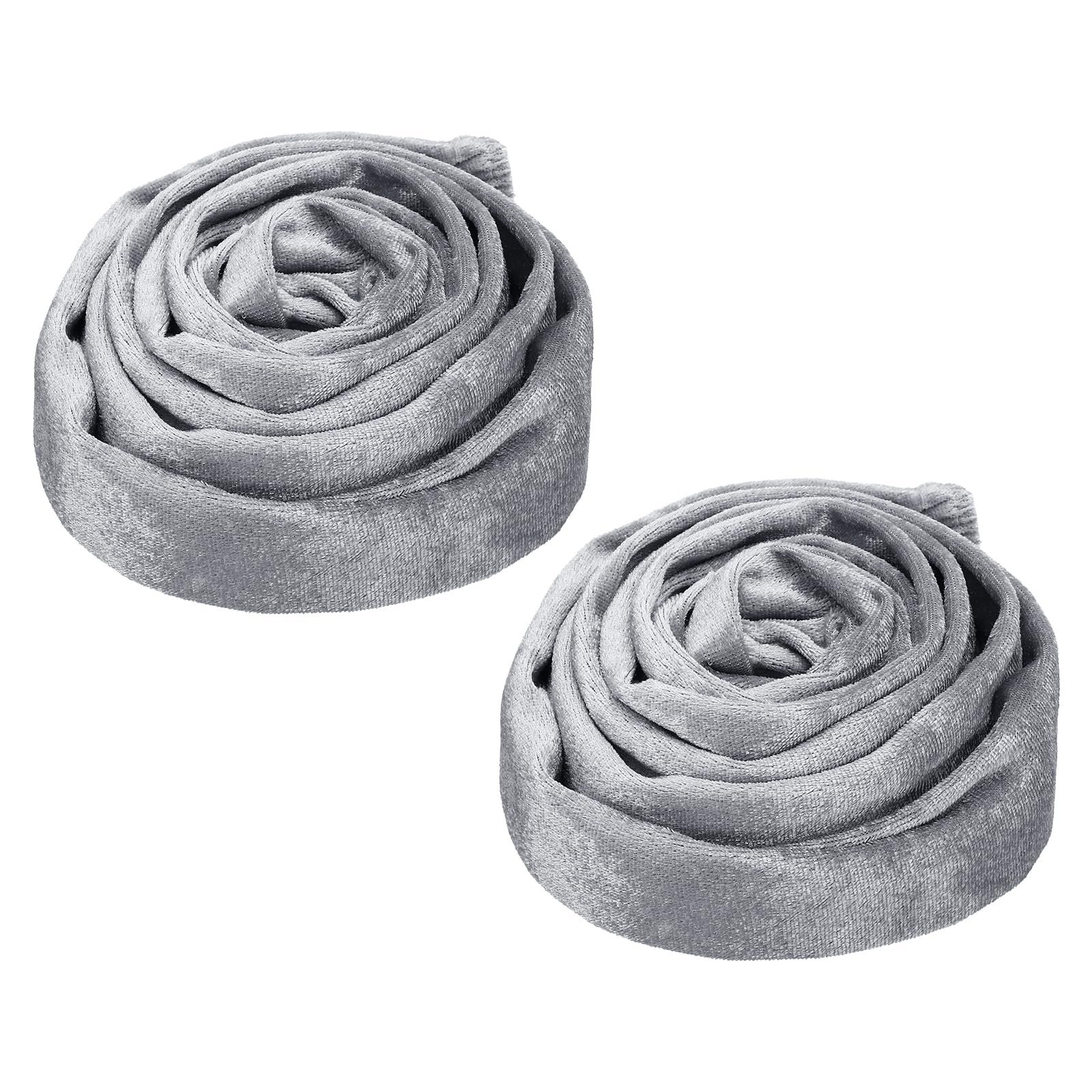 PATIKIL 1.97" x 6Ft Chandelier Chain Cord Cover, 2 Pcs Velvet Cloth Fabric Chain Sleeve for Chandelier, Wires Swing, Cable, Gray