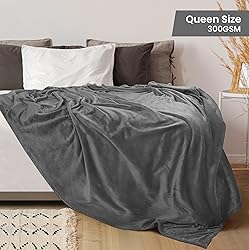 Utopia Bedding Fleece Blanket Queen Size Grey