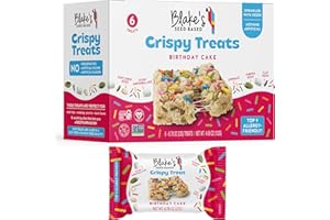 BLAKE'S SEED BASED Blake’s Seed Based Crispy Treats – Birthday Cake (6 Count), Nut Free, Gluten Free, Dairy Free & Vegan, Healthy Snacks for Kids or Adults, School Safe, Low Calorie Organic Fruit Flavored Snack