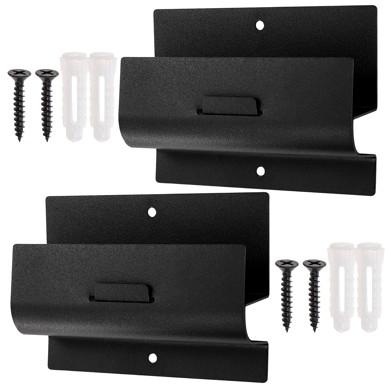 Hiceeden 2 Pack Heavy Duty Garage Wall Hooks Wall Mount Ladder Hooks, Storage Wheelbarrow Hanger, Bracket for Hang Garden, Shed Tools, Chairs, Tire and Van Storage Solutions, Matte Black