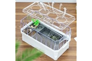 Binano Turtle Aquarium Turtle Tank kit Includes Accessories with Water Filter High Anti-Escape Fence and Large Space, Turtles can be Given a Shower, Habitat for Terrapin Turtles (Medium, White)